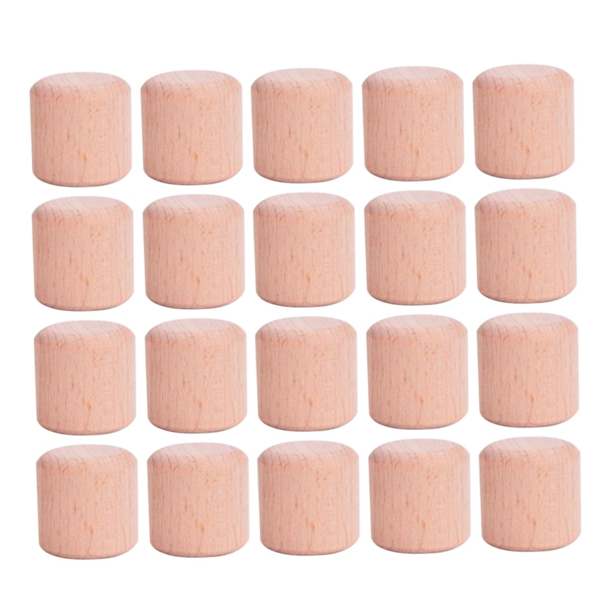 VANZACK 20Pcs Beech Cylinder Blocks Geometric Building for Smooth and Sturdy Design for DIY Projects and Educational Play