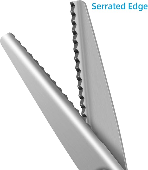 Pinking Shears, Serrated, Crimping Scissors with Comfort Grips Handle, Professional Dressmaking Sewing Craft Zig Zag Scissors, 9 Inch, Black