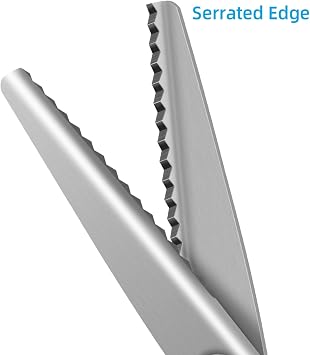 Pinking Shears, Serrated, Crimping Scissors with Comfort Grips Handle, Professional Dressmaking Sewing Craft Zig Zag Scissors, 9 Inch, Black