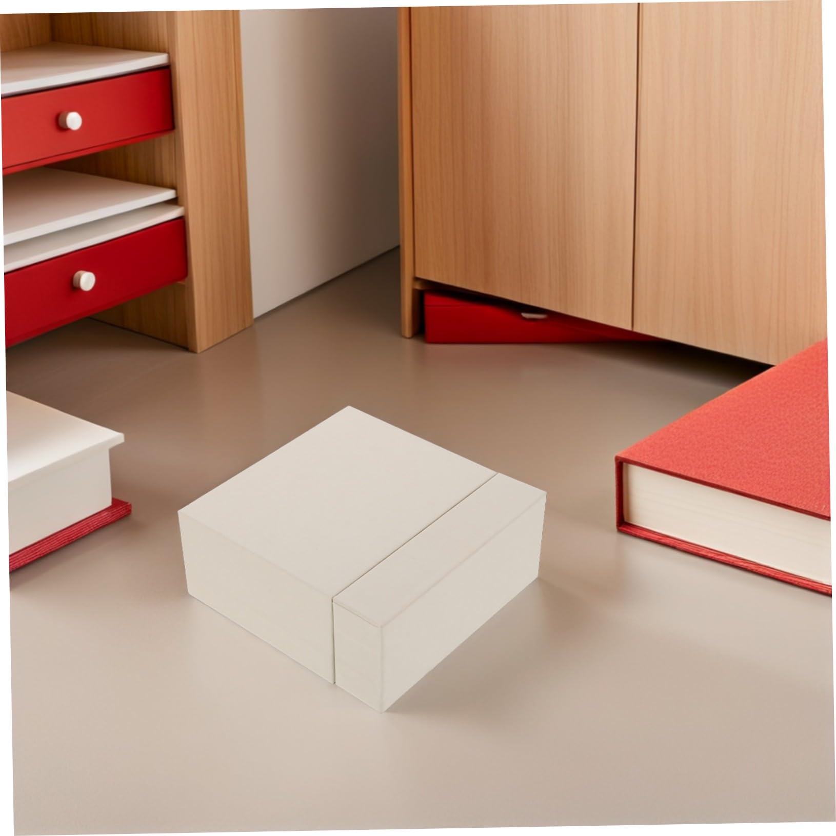 ABOOFAN 12 Pezzi scatola gioielli scatole archiviazione involucro orecchini scatole ad anello per gioielli organizzatore archiviazione ad anello Beige