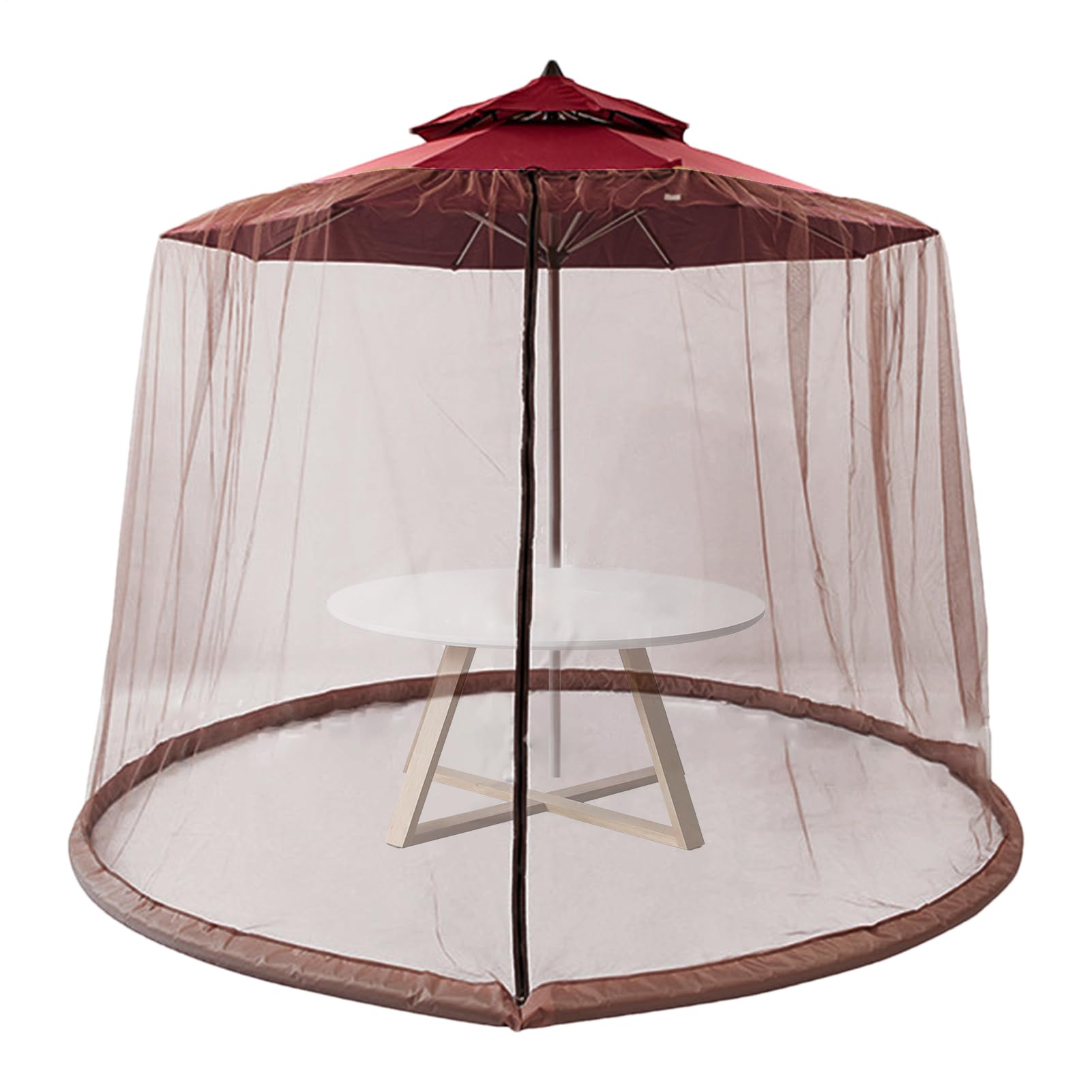 Red para sombrilla de patio, pantalla de malla protectora, cubierta de toldo para exteriores, 300 x 230 cm para red de parasol con cremallera, impermeable y resistente a los rayos UV, protección de