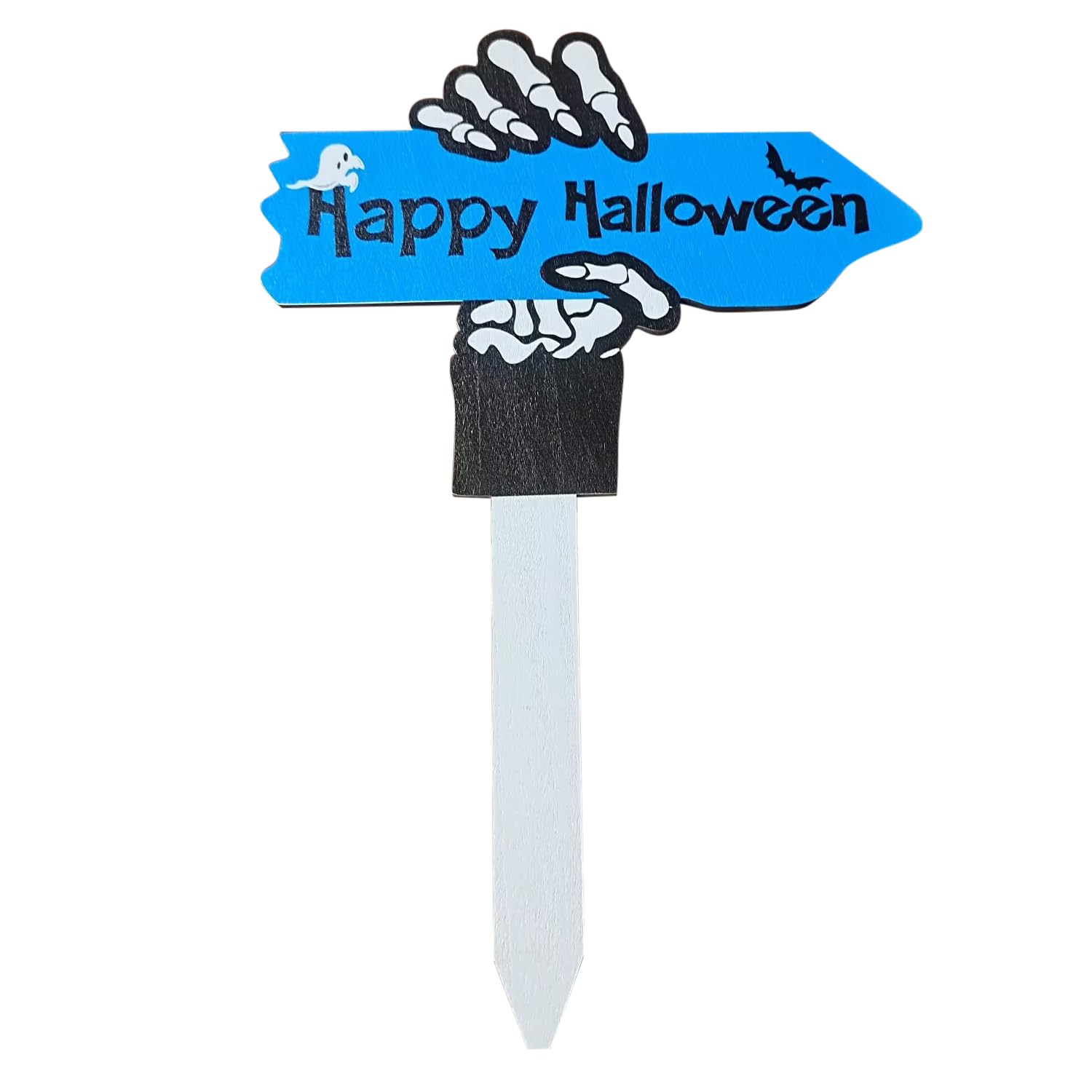 Runstarshow Halloween Decorations Outdoor Halloween Props Horror Halloween Yard Stake Signs Wooden Decor Welcome Sign Outside Pumpkin Ghost Witch Skull Cat Skeleton Party House Garden Lawn