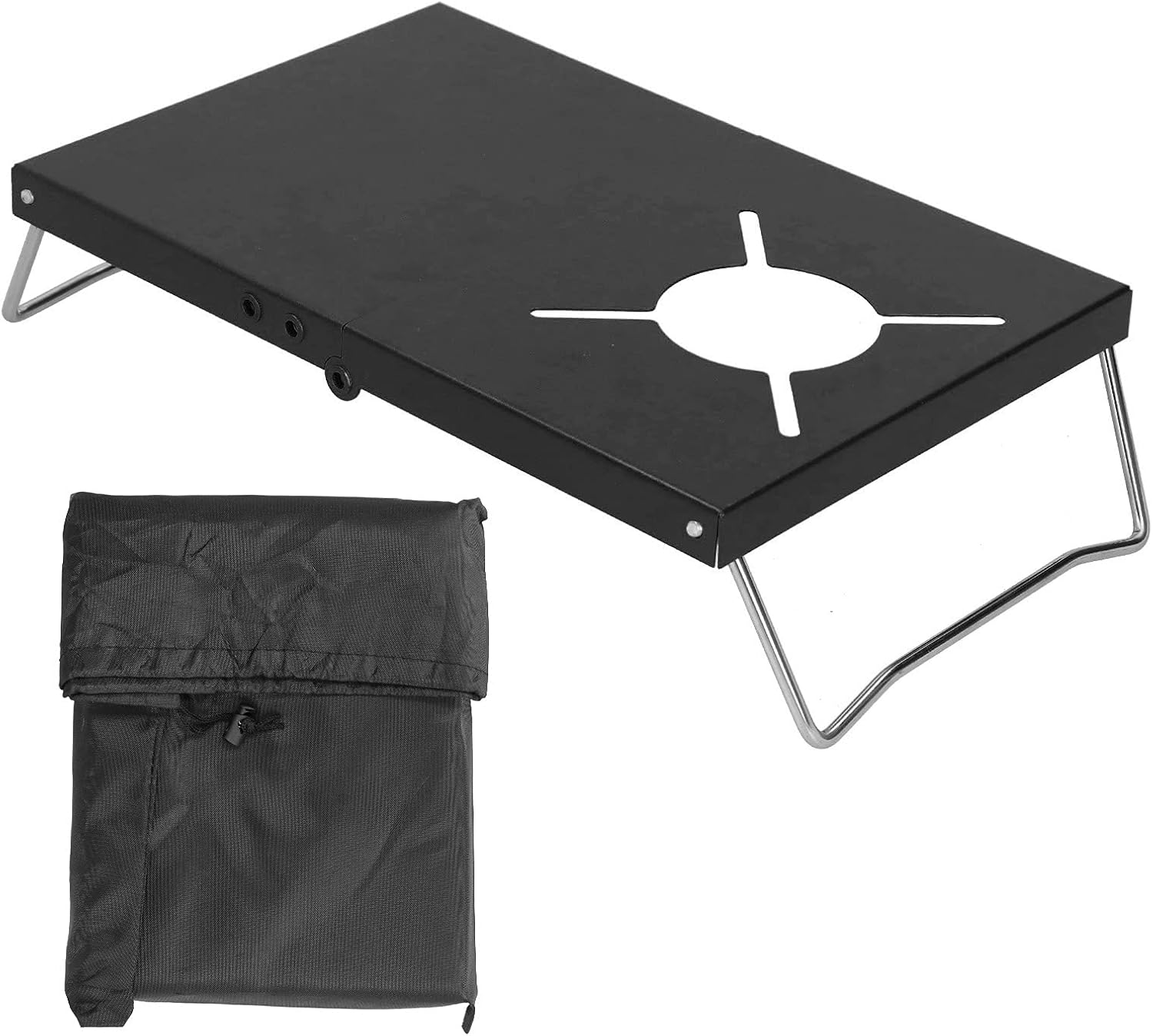 CUTULAMO Camping Stove Table, Easy to Carry Collapsible