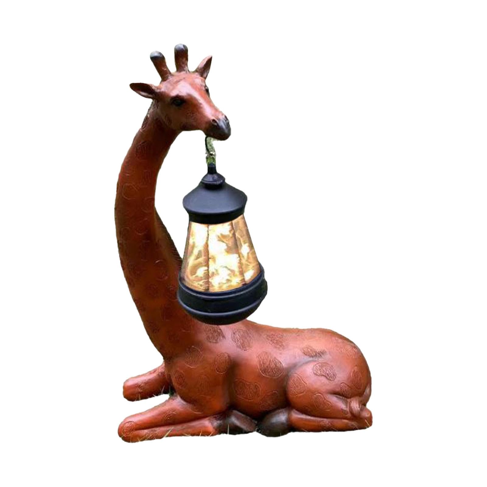 Estatua de Animales con luz Solar, estatuas de jardín con energía Solar - Figuras de esculturas de Jirafa Decoraciones al Aire Libre - Adorno de Resina, decoración de jardín Iluminado para | Figuras de esculturas de Jirafa Decoraciones al Aire Libre - de