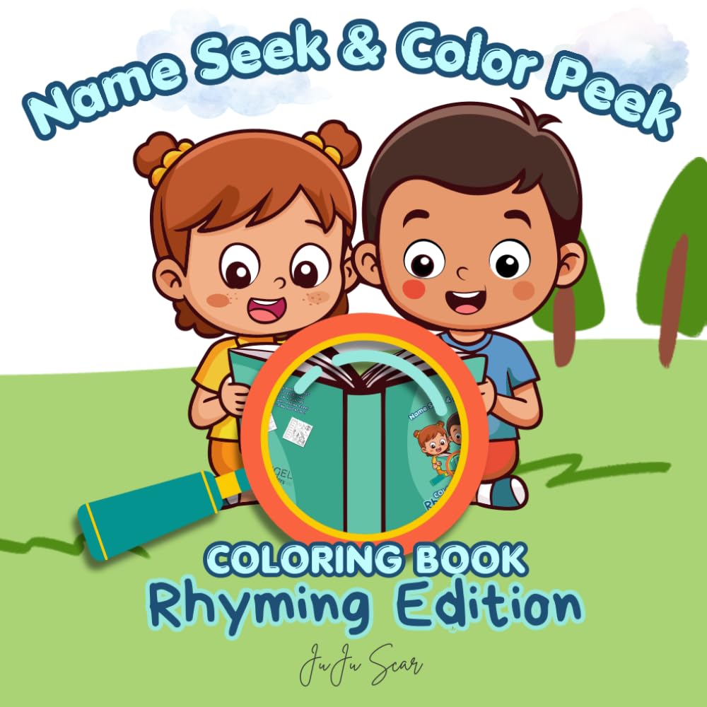 Name Seek & Color Peek: RHYMING EDITION - Learn while reading names and coloring fun pictures