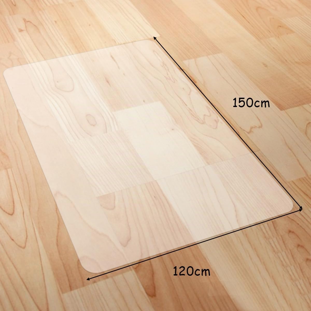 LIFEZEAL 120x150cm Alfombra Transparente para Silla con Ruedas, Alfombra Antideslizante Protectora, Antiarañazos, Protege Parquet, Suelos Duros, PVC