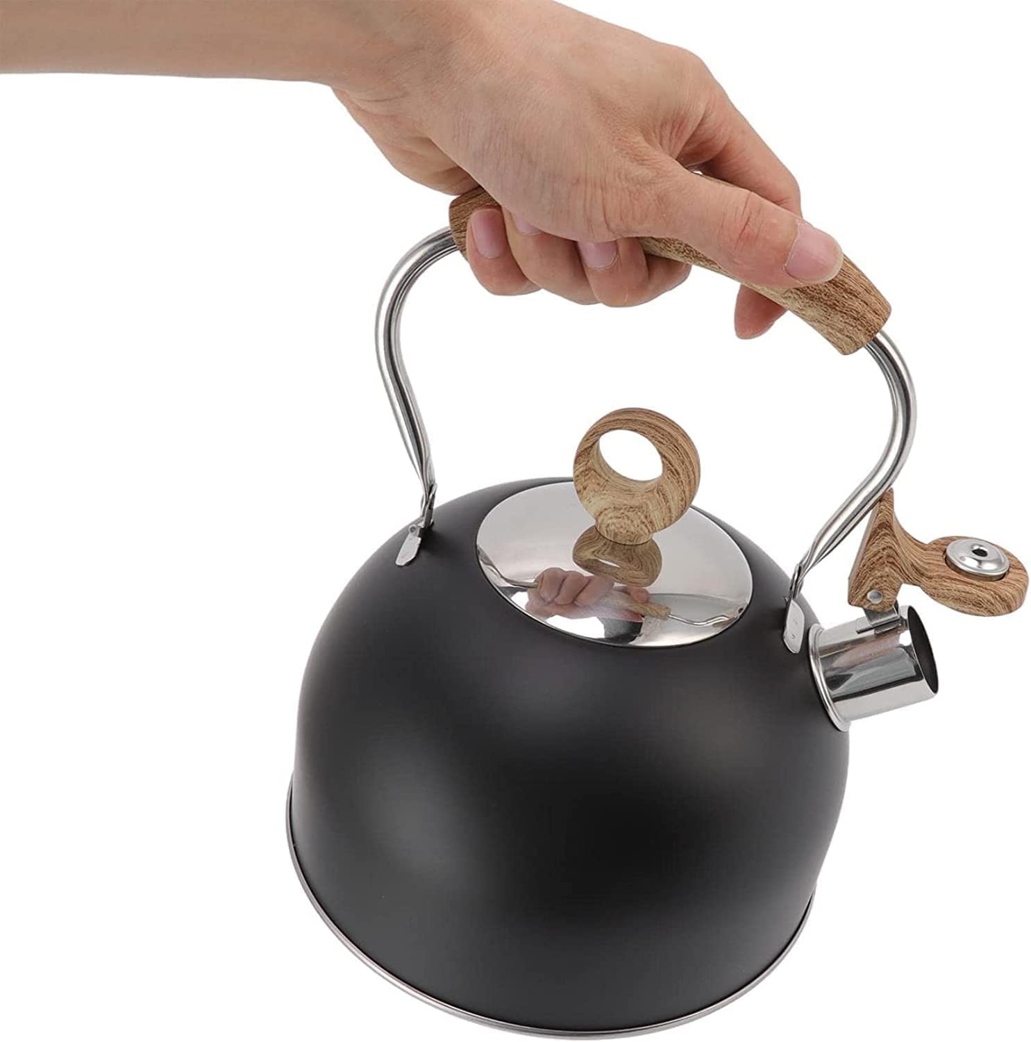 Czajnik do Herbaty 2.5L Gwizdający Czajnik Do Herbaty Czajnik Ze Stali Nierdzewnej Z Uchwytem Zapobiegającym Nagrzewaniu Do Kuchenki Indukcyjnej Gazowej Top Water Coffee Czajnik do Gotowania Wody (Co