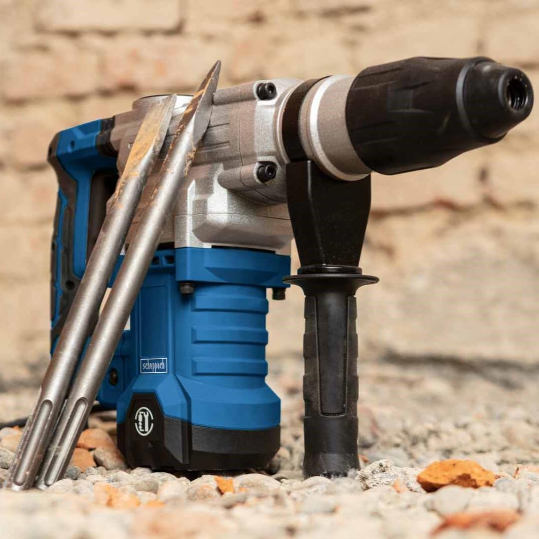 Scheppach Perforateur DH1600MAX | 1600W | Force d'impact - 10 Joules | 3800 coups/min | Contrôle des Vibrations | Mandrin SDS Max | Coffret pratique | Livré avec burin plat et burin pointu