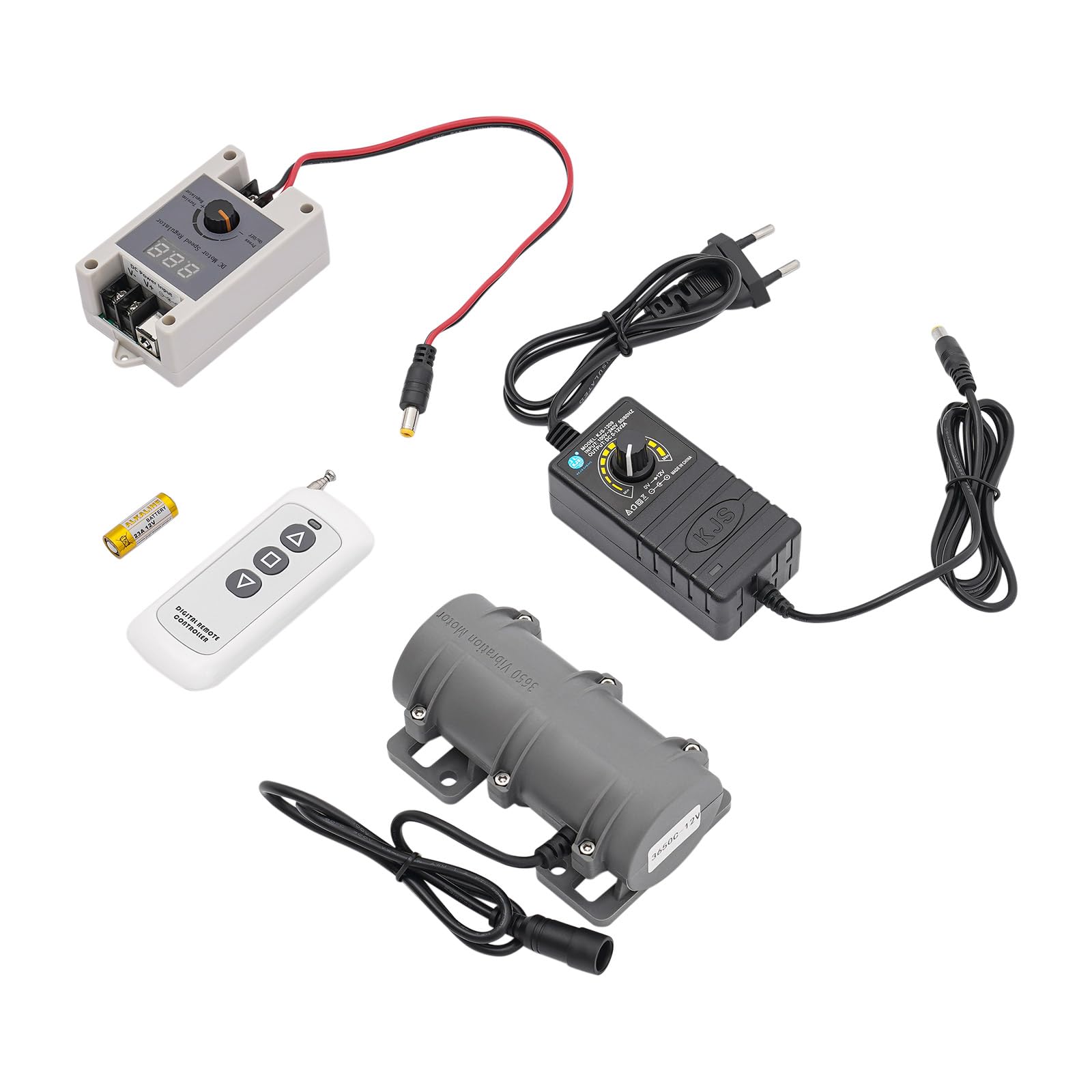 Betonrüttler Vibrationsmotor, 12V Elektromotor Regelbar mit Drehzahlregler, 800RPM Vibration Motor, 8W Gleichstrommotor Mehrzweckmotor für Rütteltisch Vibrationsrinne Vibrationssieb