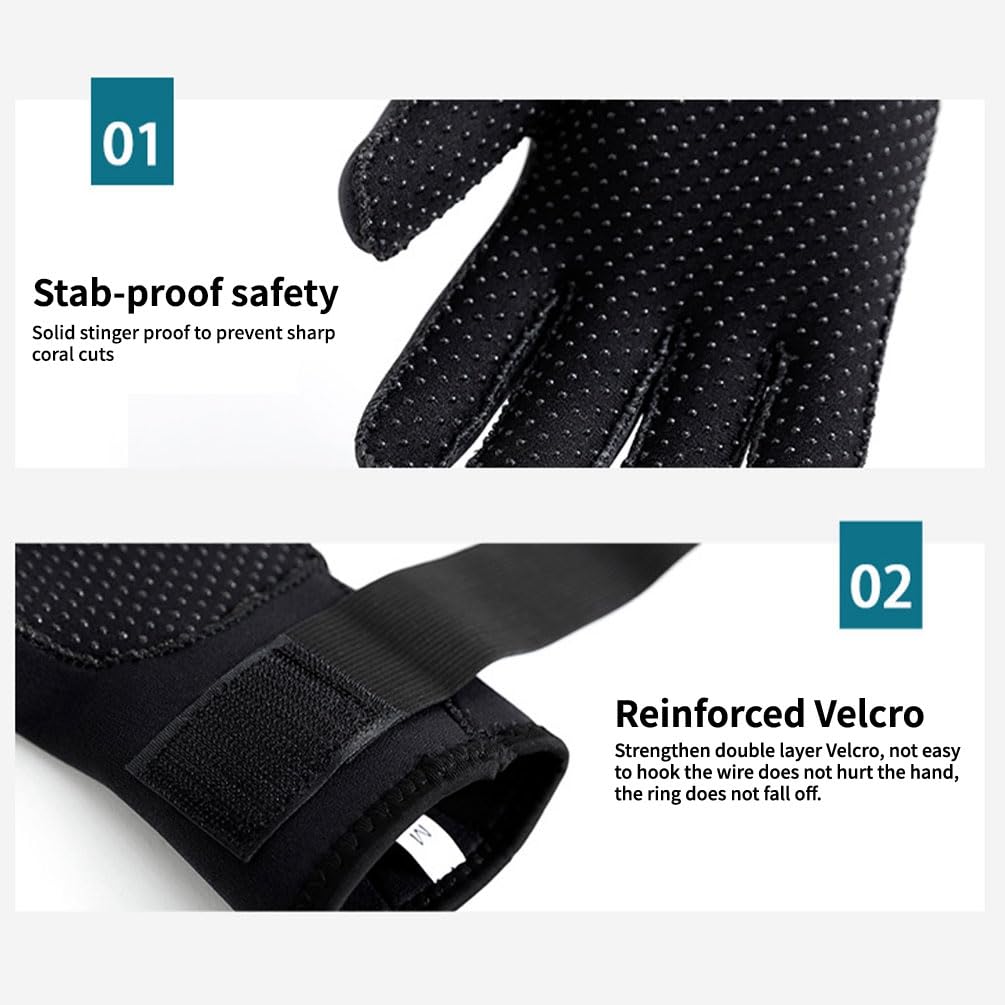 Guanti in neoprene, 5 mm, termici, 3 mm, caldi, 3 mm/5 mm, in neoprene, non slip per uomini e donne, resistenti all'usura
