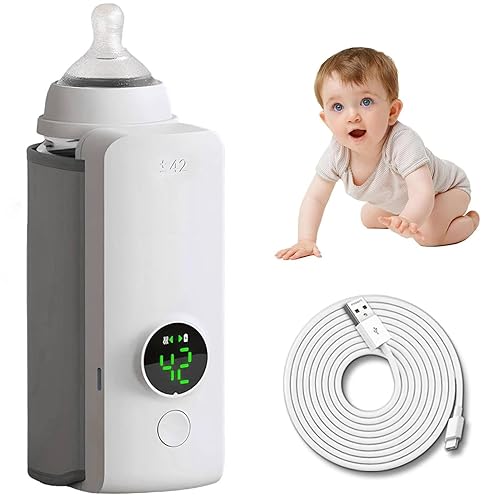 Calentador de biberones portátil para viajes, calentamiento instantáneo y calentamiento constante, calentador de biberones portátil para leche