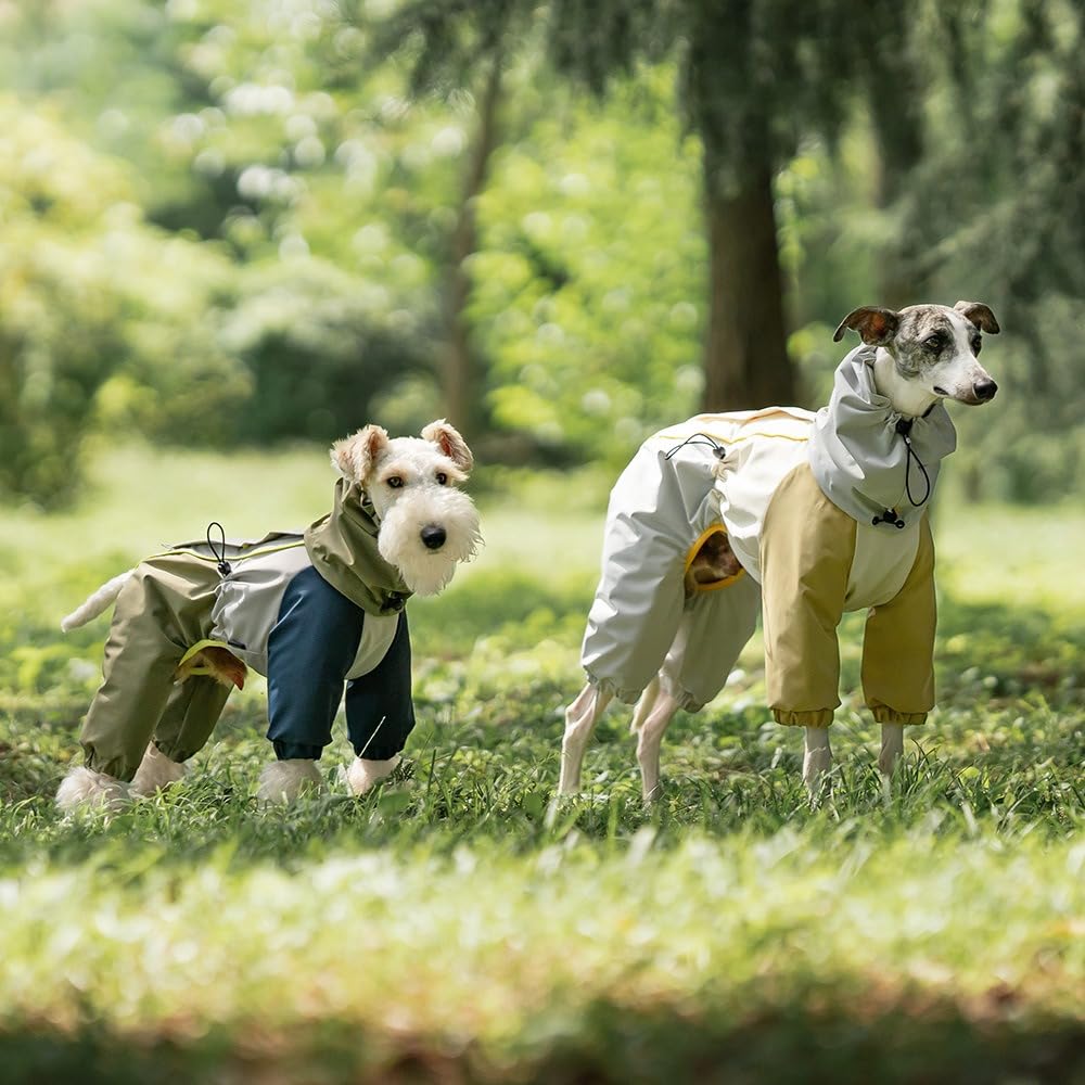 Chaqueta para mascotas, abrigo para perro para clima frío con capucha desmontable, ropa de invierno impermeable con rayas reflectantes de seguridad, ajuste ajustable, traje cálido de nieve para perro