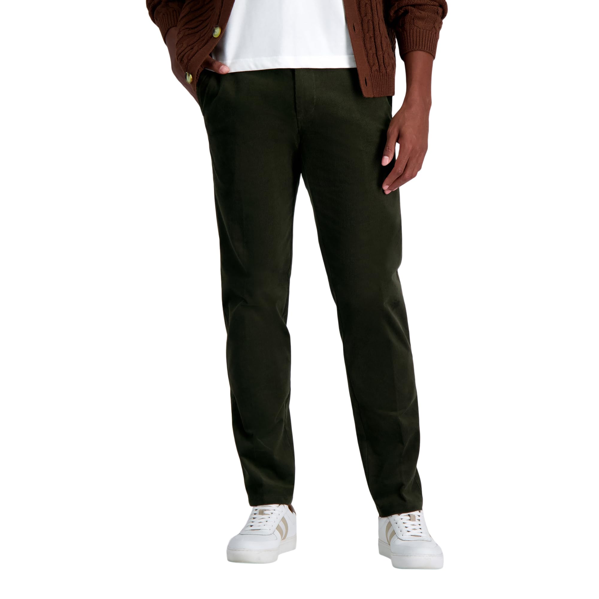 Haggar Mens Straight Fit Stretch Corduroy Pant