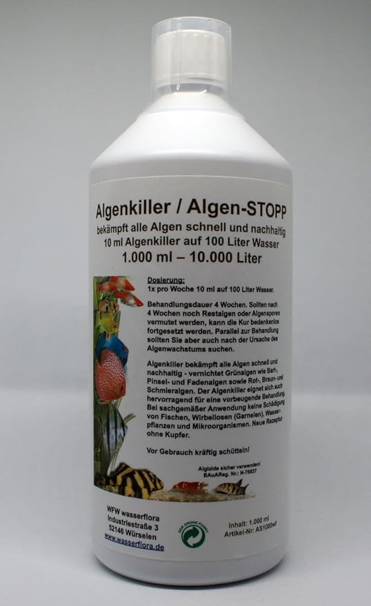 1.000 ml Algenkiller/AlgenSTOPP für 10.000 Liter AquariumWasser