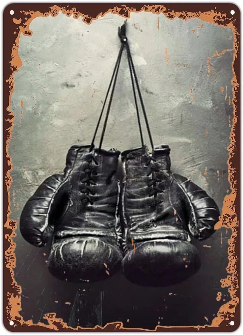 Kwqdozf As Pic Metal Tin Sign Retro Wall Decor Sports Room Boxing Gloves Poster Glove Vint