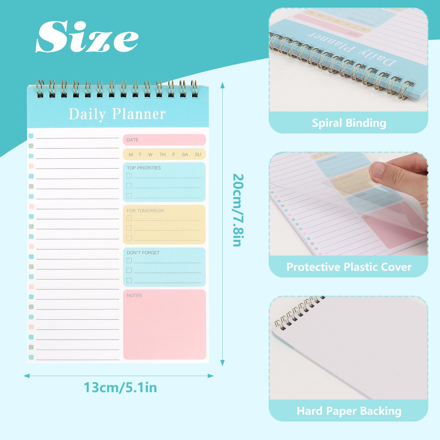 OWill To Do List Notepad, A5 To-do Listen Block, 5 Packs 150 Sheets - Image 2