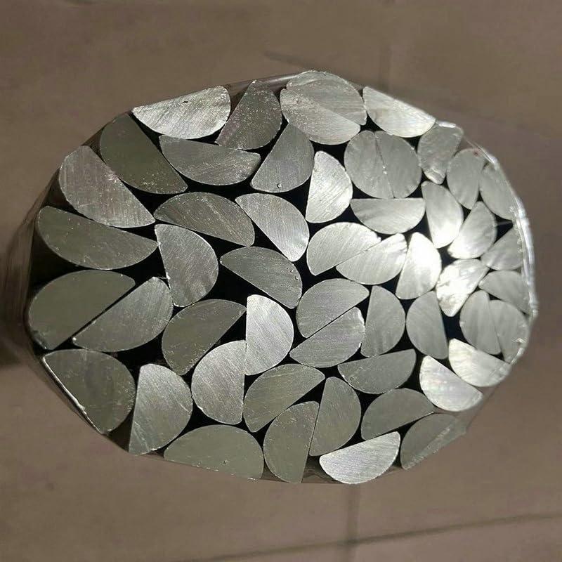 19.7 Inch Length 304 Stainless Steel D-Shaped Rod Semicircular Solid Rod for Woodworking DIY Manufacturing Nut Gasket Lathe Processing (Silver, 20PCS/3MMX6MMX50CM)