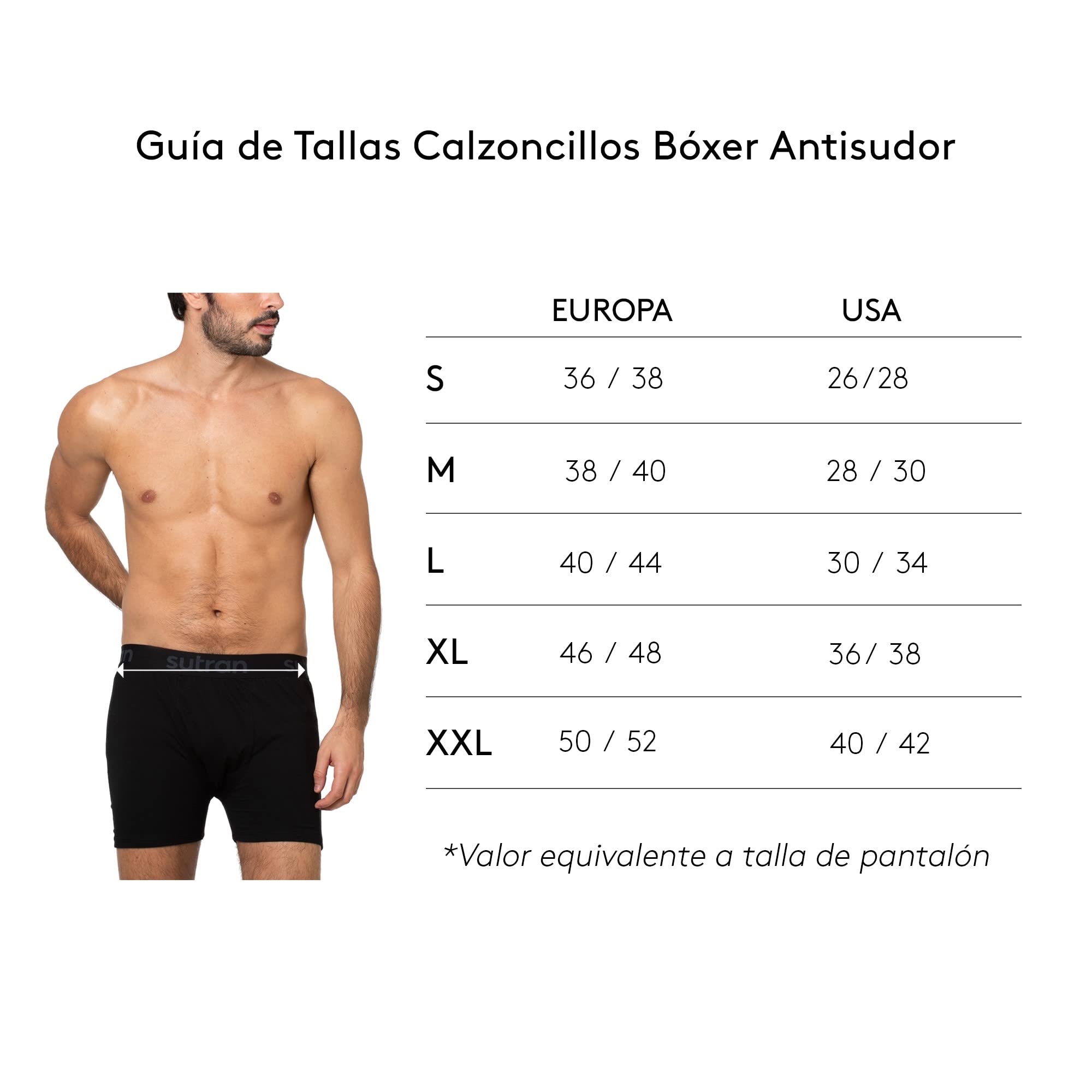Calzoncillo bóxer antisudor con Lycra - Absorbe y Evapora el Sudor, Anti-Manchas, Anti-Olor, 100% Transpirable Hiperhidrosis