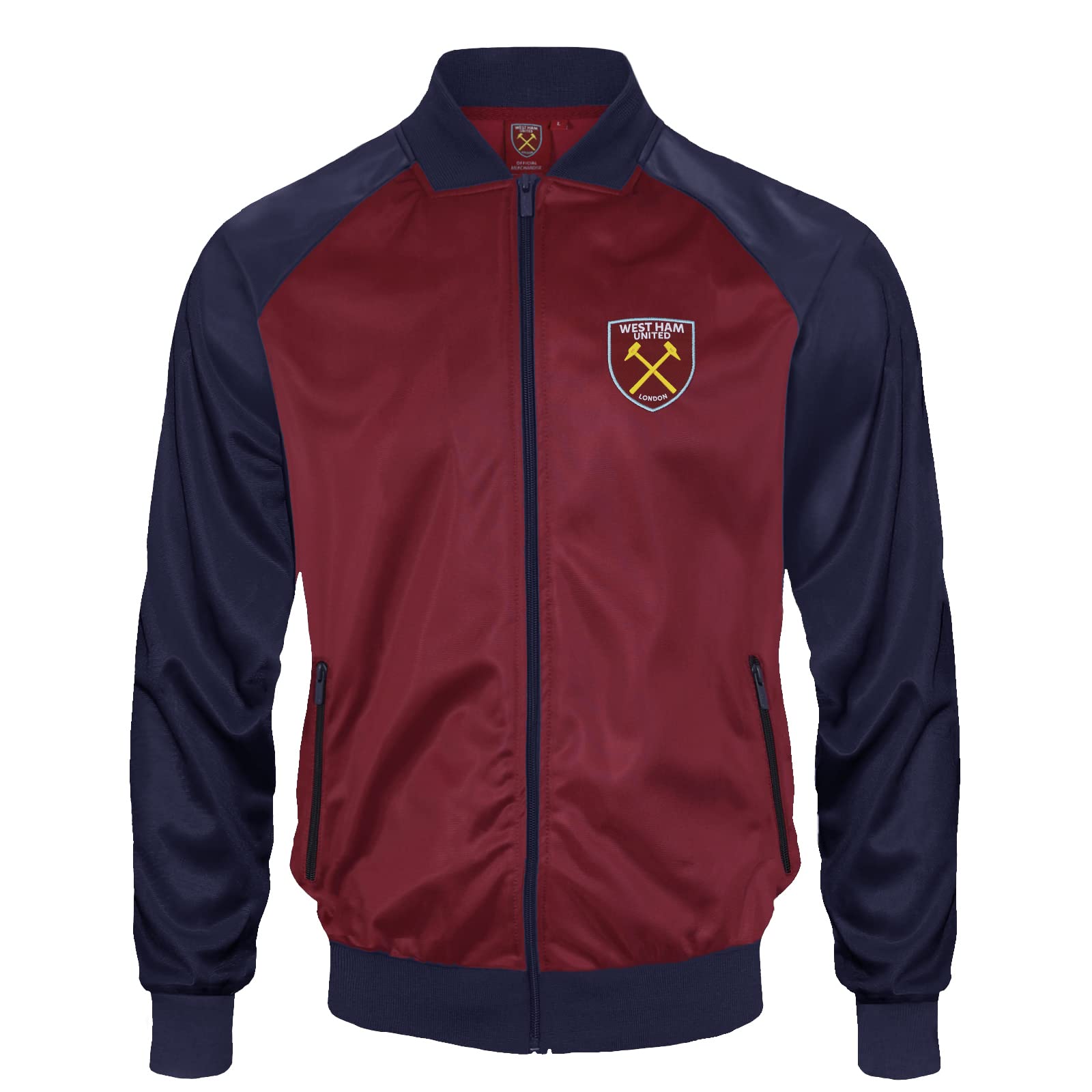 West Ham United FC Official Gift Mens Retro Track Top Jacket Claret XXL
