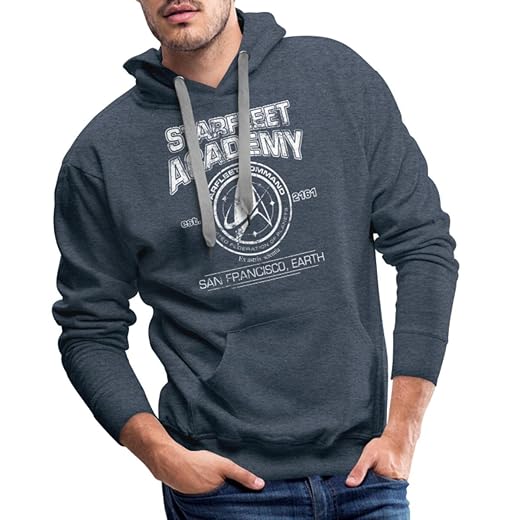 Spreadshirt Star Trek Discovery Starfleet Academy Männer Premium Hoodie Herren Kapuzen Pullover
