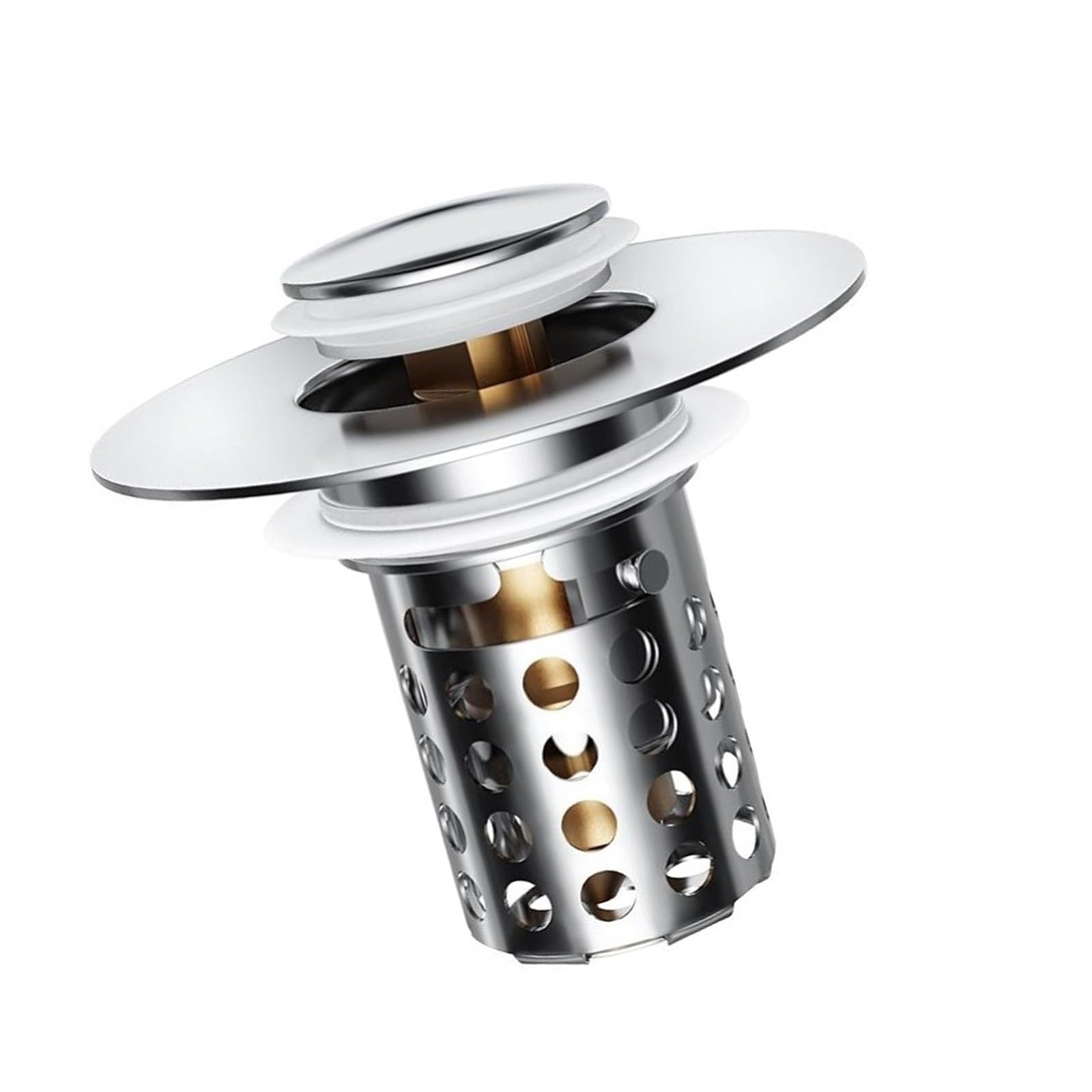 Anticlogging Drain Filter Sink Plug Wash Basins Drains Stoppers Push Type Bounce Cores Sinks Strainer Enduring Copper Sink Stoppers Bathroom Strainer