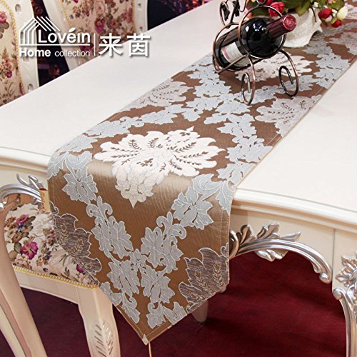 Chemin de table marron café de style européen 30x183 cm idéal pour vos repas de famille