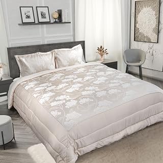 Emma Barclay Blossom Verziertes Jacquard-Tagesdecken-Set in cremefarben, passend für Doppel-/Kingsize-Bett