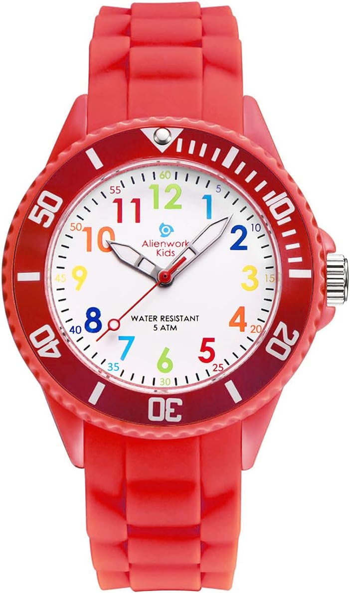 Alienwork Kids Lernuhr Kinderuhr Jungen Mädchen Zeit Lernen Wasserdicht 5 ATM Alienwork Kids Lernuhr Kinderuhr Jungen Mädchen Zeit Lernen Wasserdicht 5 ATM