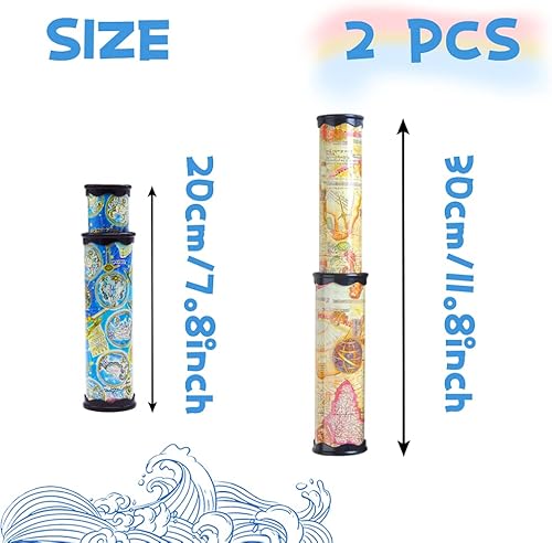 Miniatura 2 de Anyumocz 2 piezas de caleidoscopio mágico, caleidoscopio del viejo mundo, juguete clásico elástico largo para regalos de niños y niñas, juguetes