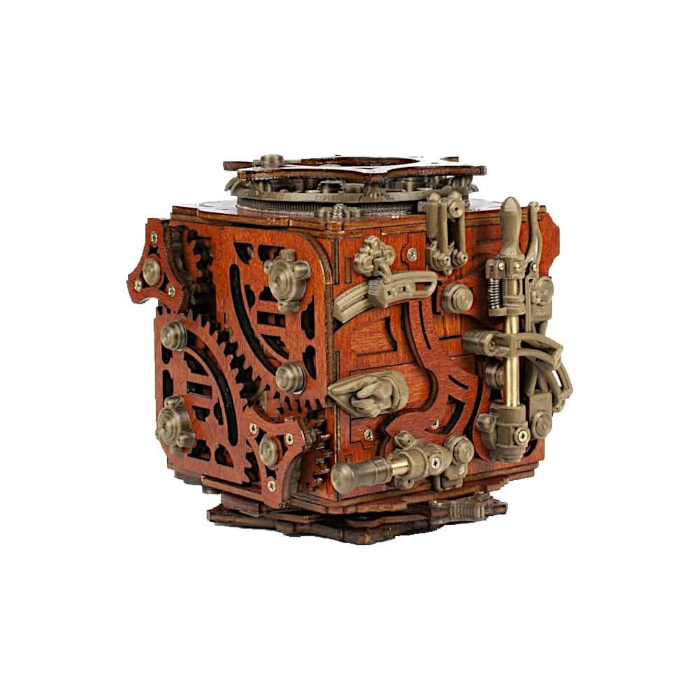 Mecanigma Puzzle mechaniczne, 541 elementów, 3D łamigłówka dla dorosłych, interaktywne drewniane puzzle z sekretnymi przegródkami
