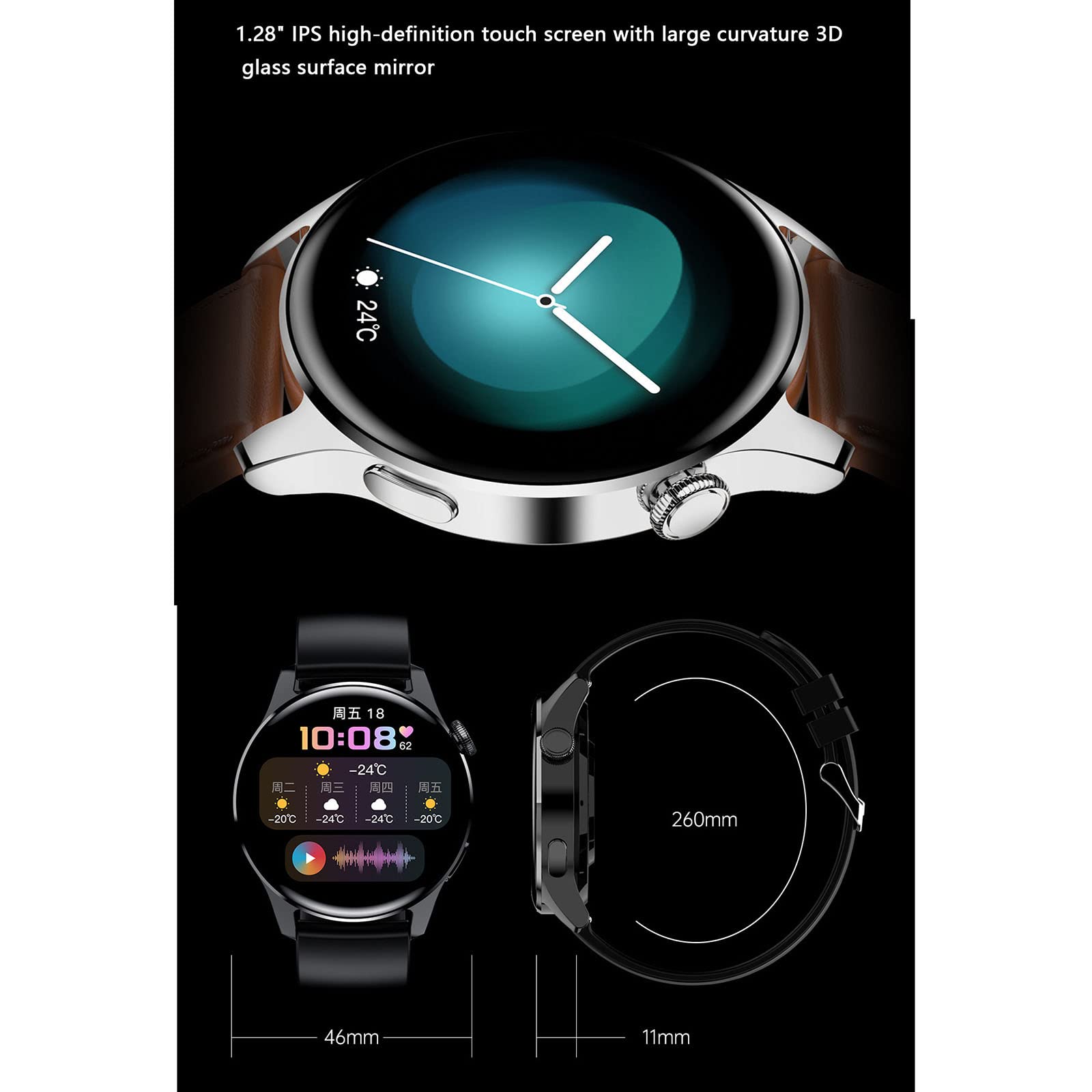 JUSHZ Reloj Inteligente Mujer Reloj Inteligente Hombre Hombre Smartwatch Mujer con Llamadas Pulsera Llamadas Bluetooth Reproducir Música Fotografiar Conteo De Pasos