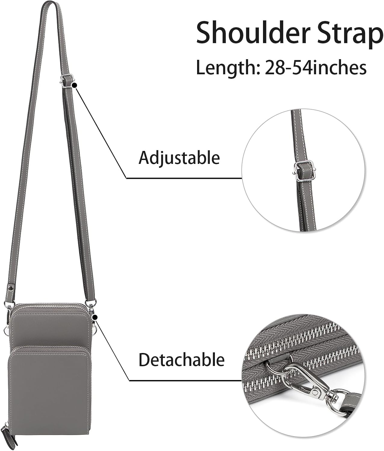 Pearl Angeli Small Crossbody Bag RFID Cellphone Wallet Purse Mini Ladies Handbag Purse with Shoulder Strap - Image 7