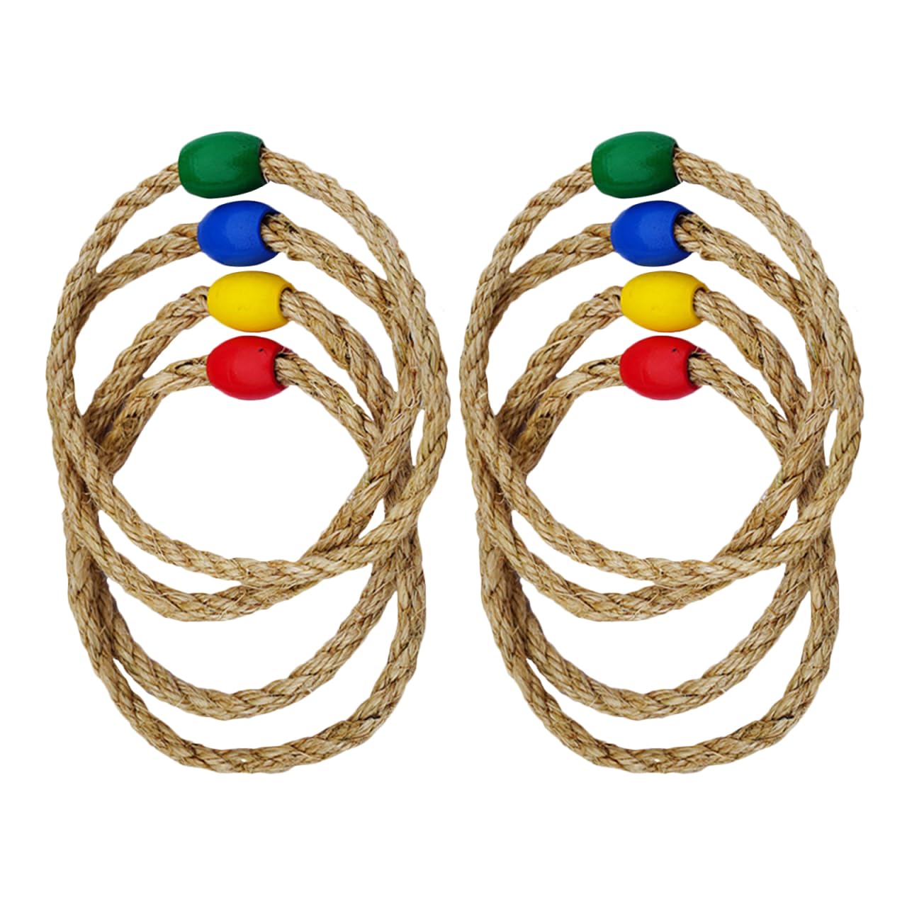 UPKOCH Jeu De Lancer D'Anneaux en Corde Naturelle 8 PièCes pour Enfants Activité ExtéRieure Et IntéRieure Coordination Main-ŒIl Et Motricité Jeu De Plein Air Familial