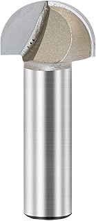 Core Box Router Bit Double Flute Round Nose Router Bit Carbide Tipped Woodworking Tool Round Groove Router Bit 1’’ Cutting Dia. x 1/2 inch Shank