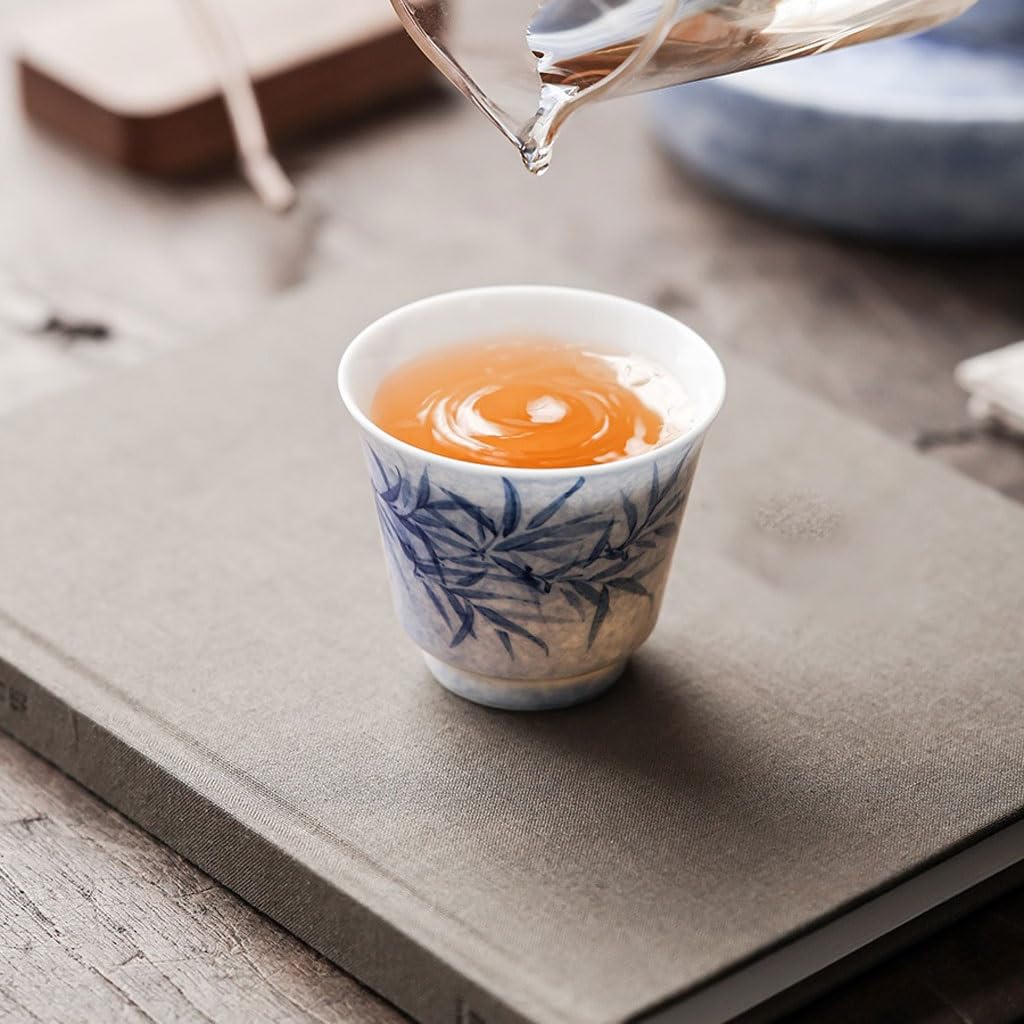 Tazas de té Pequeñas Taza de té pequeña hecha a mano, taza pintada a, tazón individual Personal, juego Kung Fu Taza de té de Kungfu