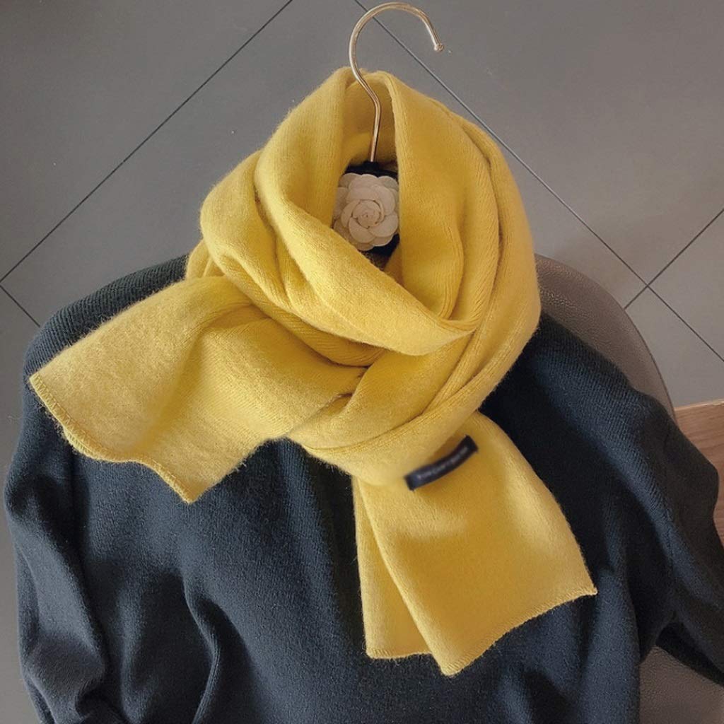Einfacher, einfarbiger, modischer, gestrickter Wollschal für Damen, Herbst und Winter, Wärme, Nackenschutz, Kleiner Schal, Dicker Studentenschal
