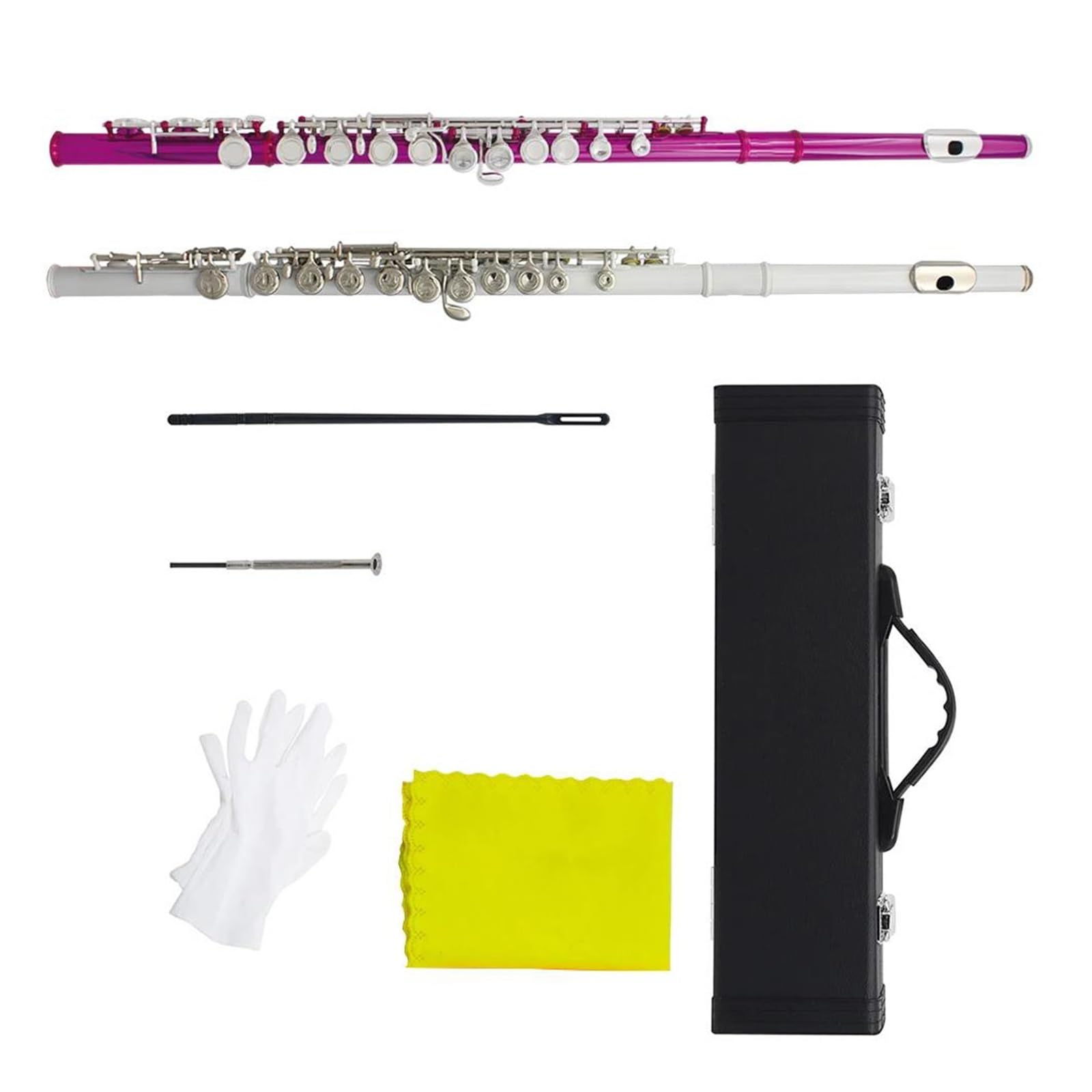 Flauto Traverso 16 C A Foro Chiuso Colore Bianco Rosa Rosa Adatto Ai Principianti Che Suonano Strumenti Musicali Flauto Standard