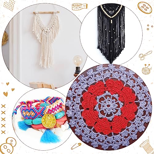 Thyle DEA-THYLE-181 6 Sets Rectangle Weaving Loom Kit 5.3 X 7.8'', 7.9 X 11.8'' Wood Weaving Loom With Needles And Tools Diy Looms For Weaving Kids Adult Beginners And Weaving Lovers Crochet Knitting Craft Activity thumb #4