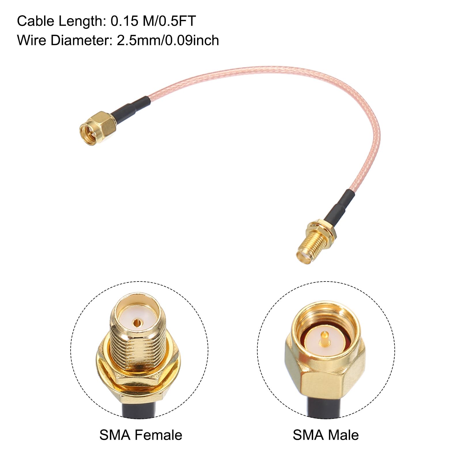 Rg316 A Bassa Perdita Cavo Coassiale - Con Connettori SMA