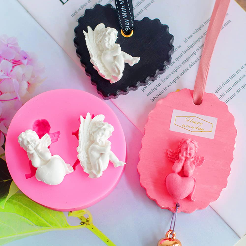 2pcs 3d Angel Baby Shape Fairy Or Angel With Flowers Silicone Cake Decorating Mold For Fondant Cake Decoration Cupcake Topper Nice Crafting Polymer Clay Jewelry Making Kitchen Accessories Buy Online At Best Price
