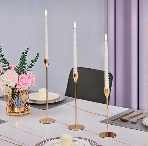 Miniatura 2 de Velas cónicas de cera en espiral sin perfume, velas trenzadas para el hogar, boda, mesa de comedor  Paquete de 6 palitos de vela (blanco perla)