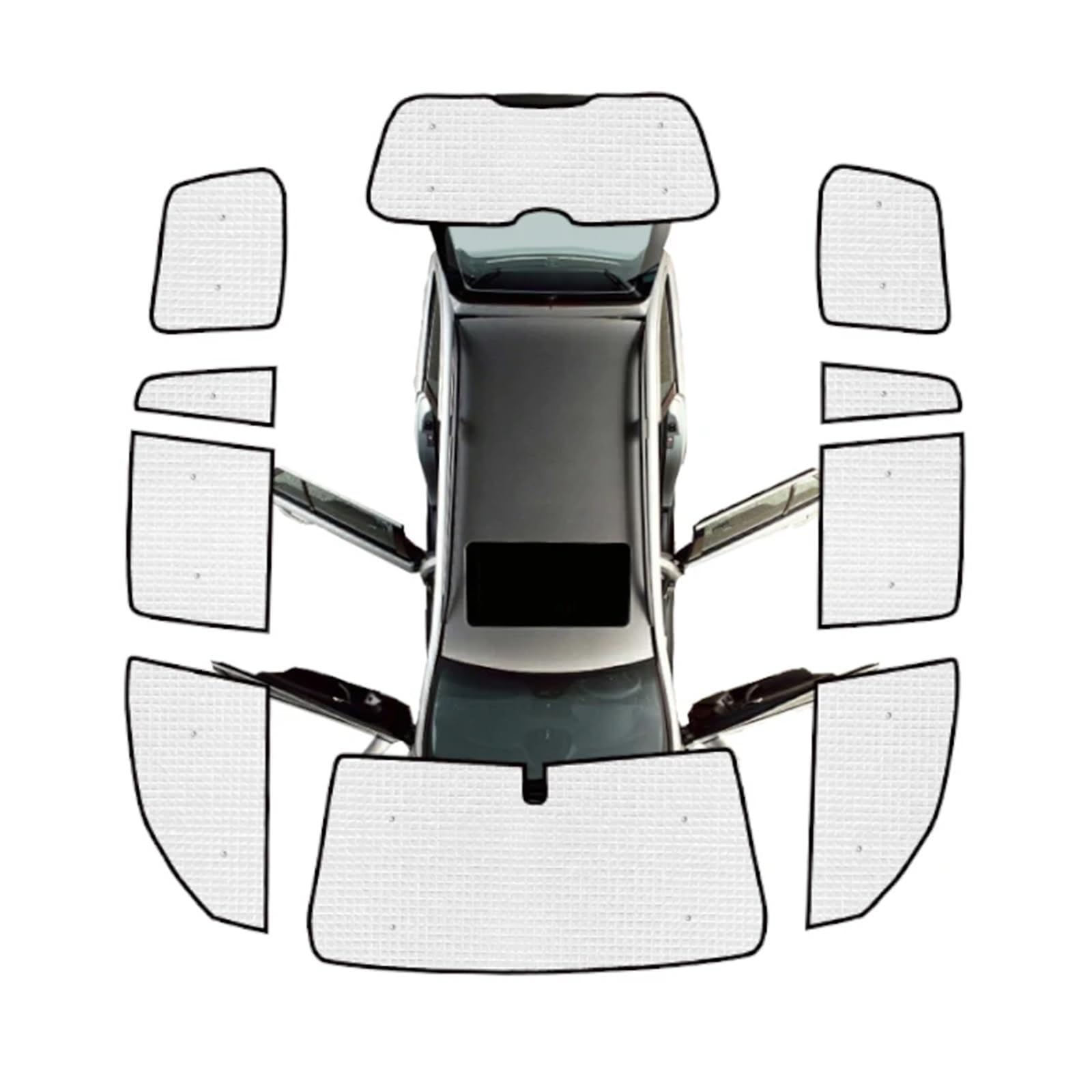 Cache Vitre Voiture pour Toyota pour Land pour Cruiser 200 LC200 FJ200 J200 2008-2020 Pare-Soleil pour Fenêtre De Voiture Protection Complète(All Sunshades)