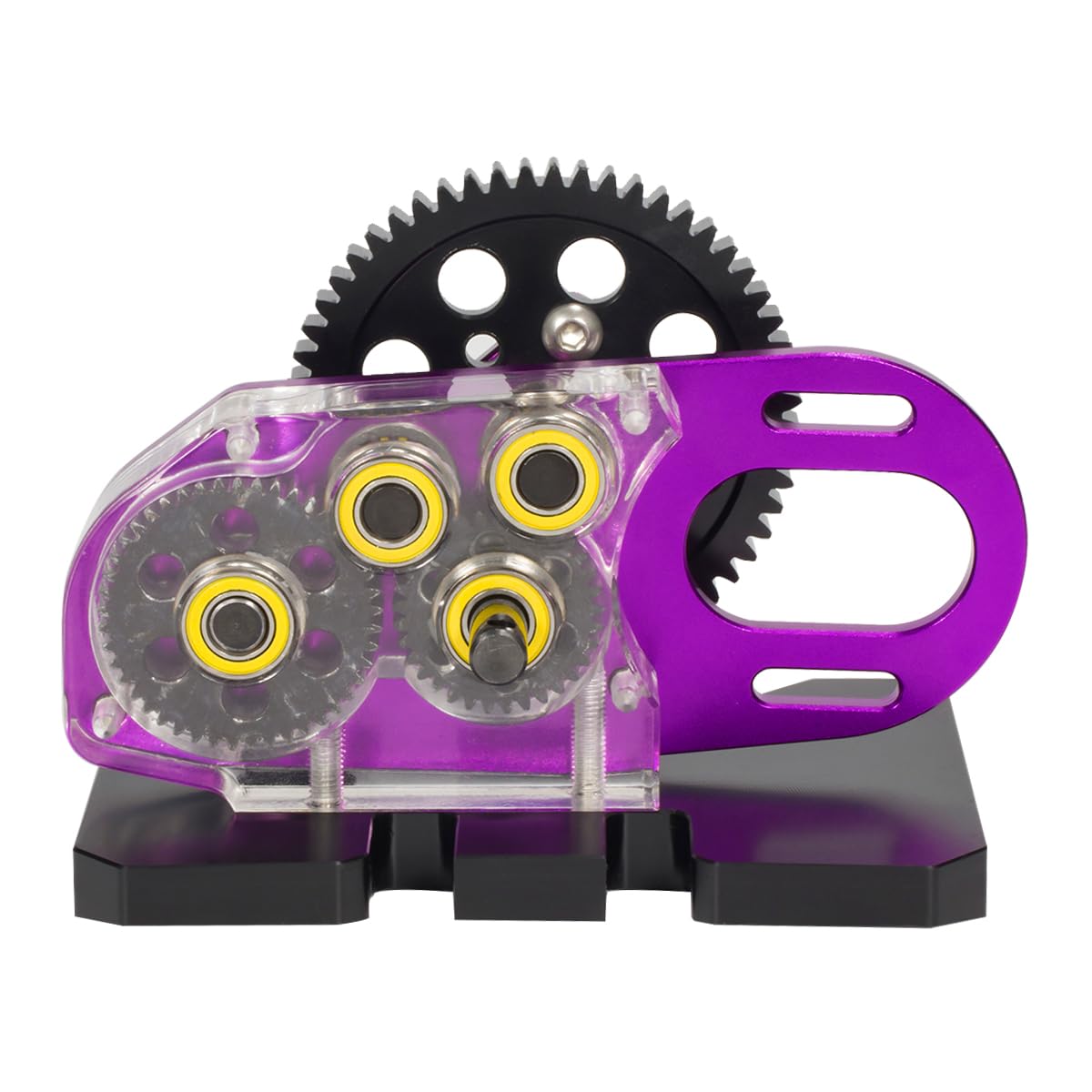RCBOYZ CNC 2Low Gearbox Middle Transmission with Overdrive Gear for LCG 1/10 RC Crawler Axial SCX10 II III 90046 Capra TRX4 Upgrade Part (Purple)