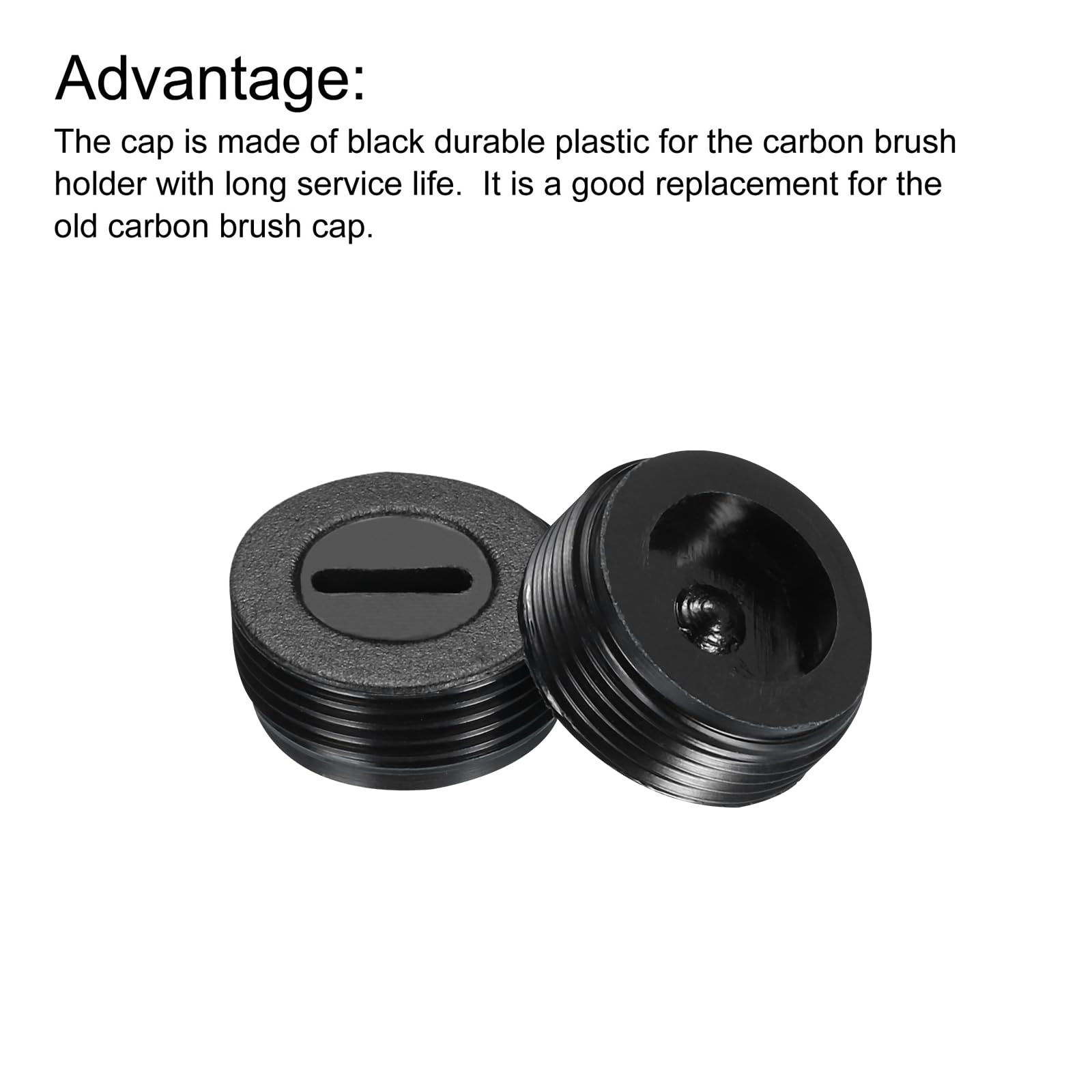 QUARKZMAN Tappo Portaspazzole in Carbone Copertura Plastica per Spazzola Elettrica del Motore Filo Nero Diametro Esterno 17,5mm/0,3 Inch/0,71" Altezza 8mm Height, Pack of 4pz