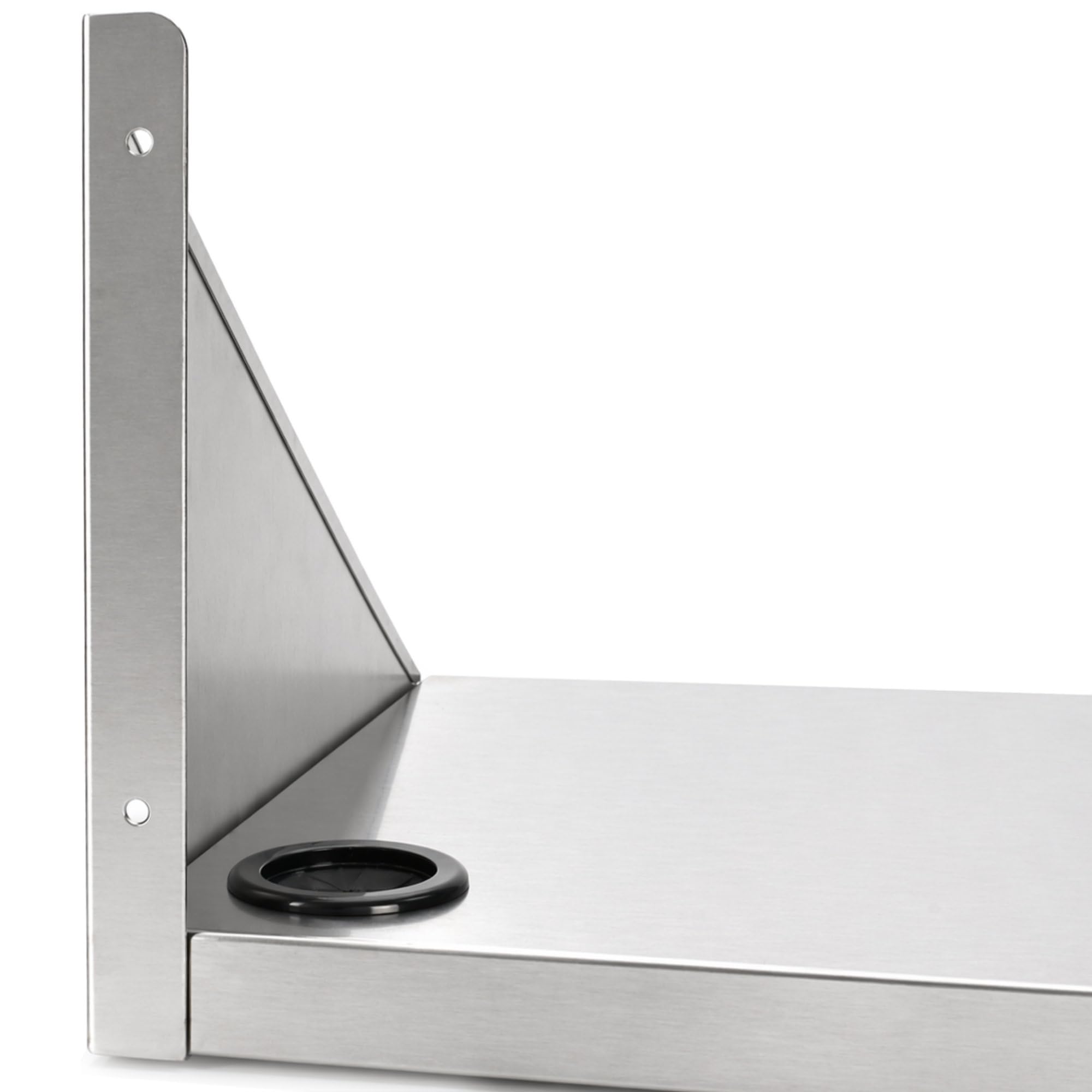 Mahlzeit Scaffalatura per microonde in acciaio inox, 60 x 45 cm, con passacavo, per microonde, cucina, cucina, da parete, da cucina, da appendere, in acciaio inox