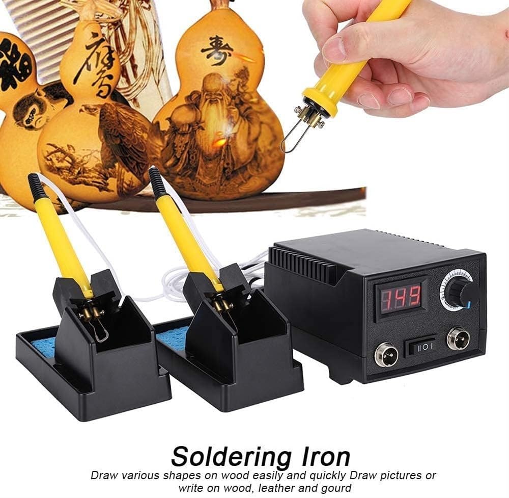 Kit de Quema de Madera Máquina de pirograbado, Temperatura Ajustable Soldador eléctrico Pluma Herramienta Profesional Máquina de pirograbado for Tallado en Madera