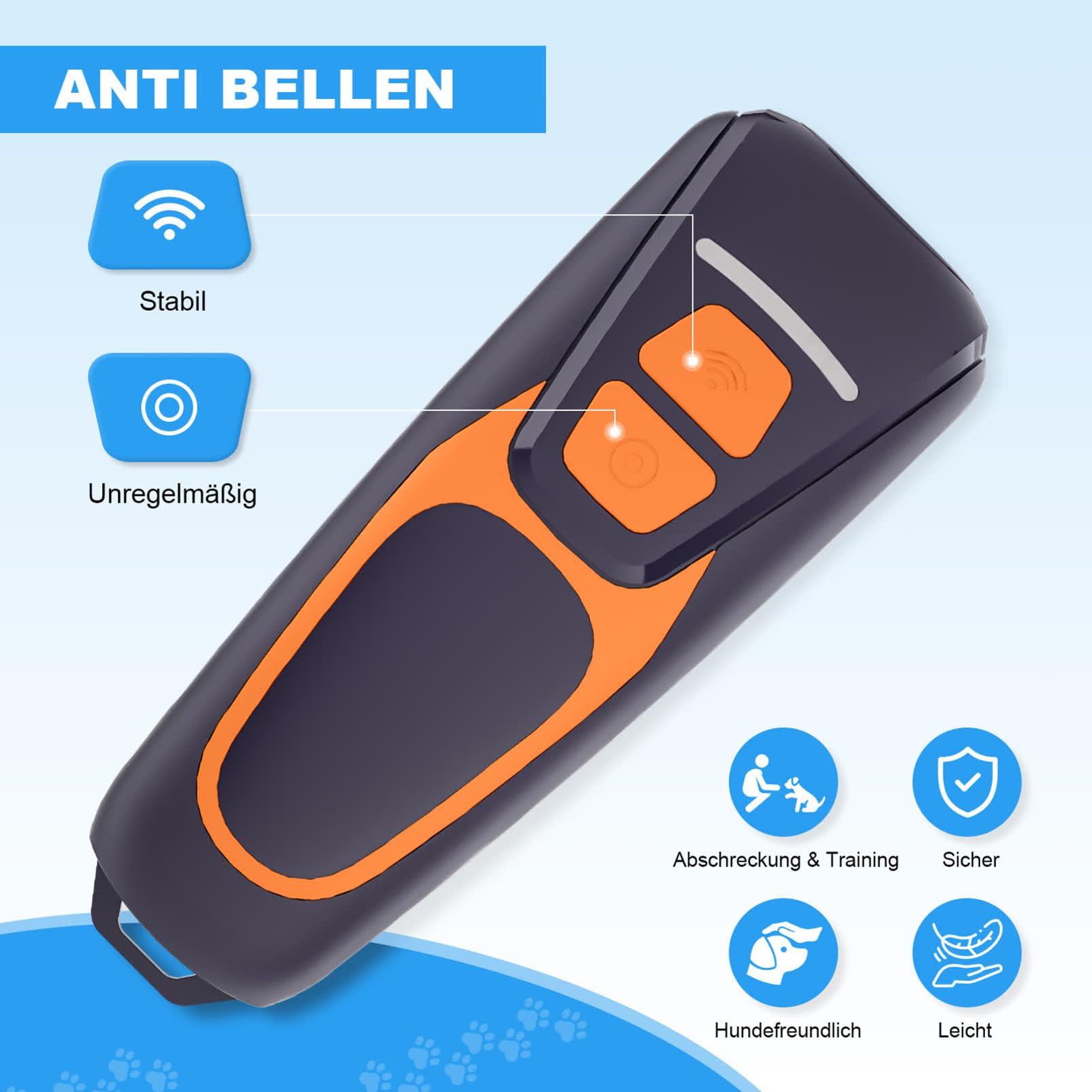 Dispositivo antiladridos para Perros, Dispositivo disuasorio ultrasónico antiladridos para Perros, 26072201 from de Black | Entrenamiento humano para perros sin choque,Dos modos ultrasónicos,Hasta 15 m de alcance,USB-C recargable,Compacto y portátil