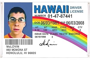 3 x 5 Feet McLovin ID Outdoor or Indoor College Dorm Funny Flag Banner