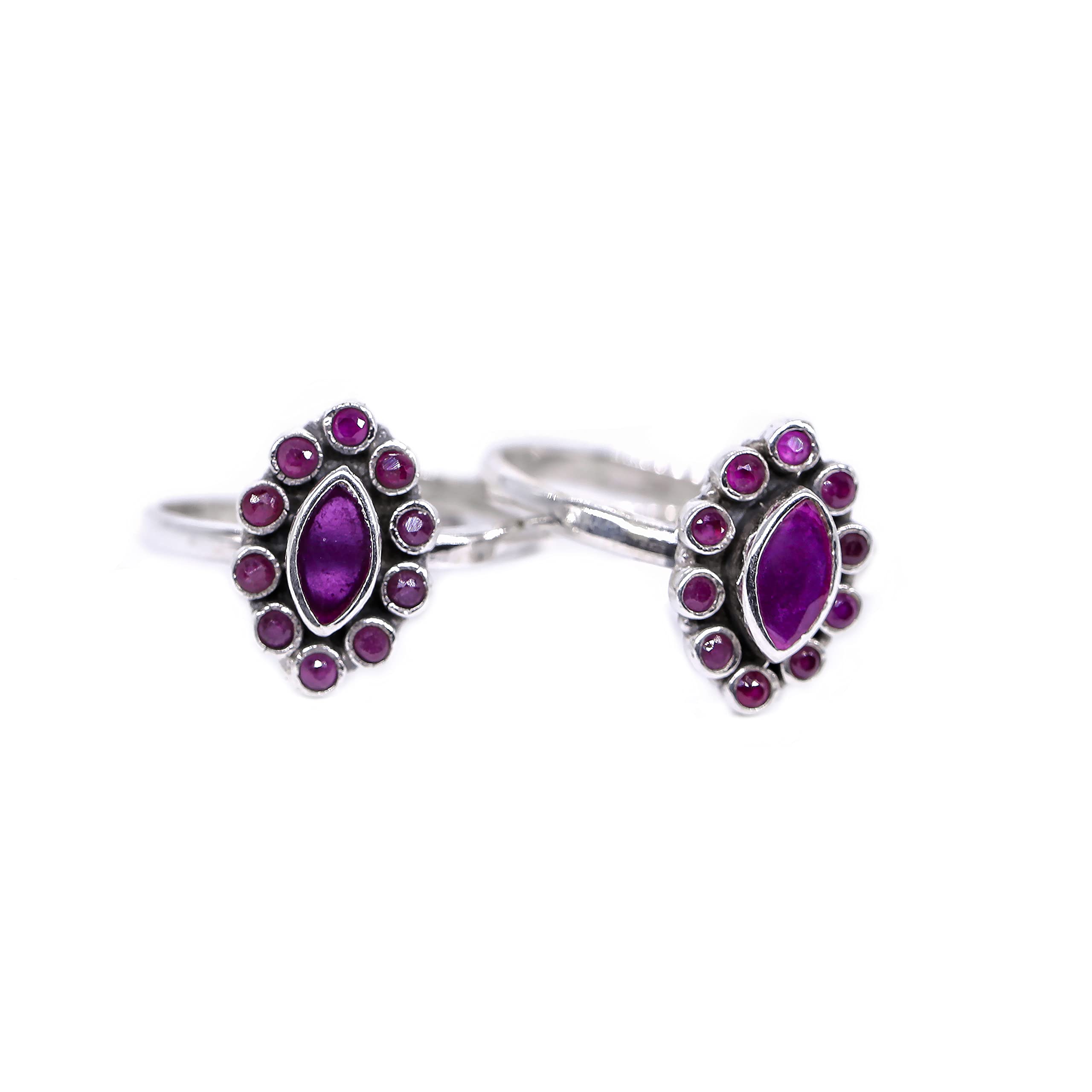 jsaj TOERING CHUTKI BICHIYA WITH RUBY EMERALS AND ZIRCONIA STONES IN MARQIS SHAPE FOR GIRLS AND WOMENS IN PURE SILVER WHICH IS COMFORTABLE DURABLE AND ADJUSTABLE (GREEN)-picture-30