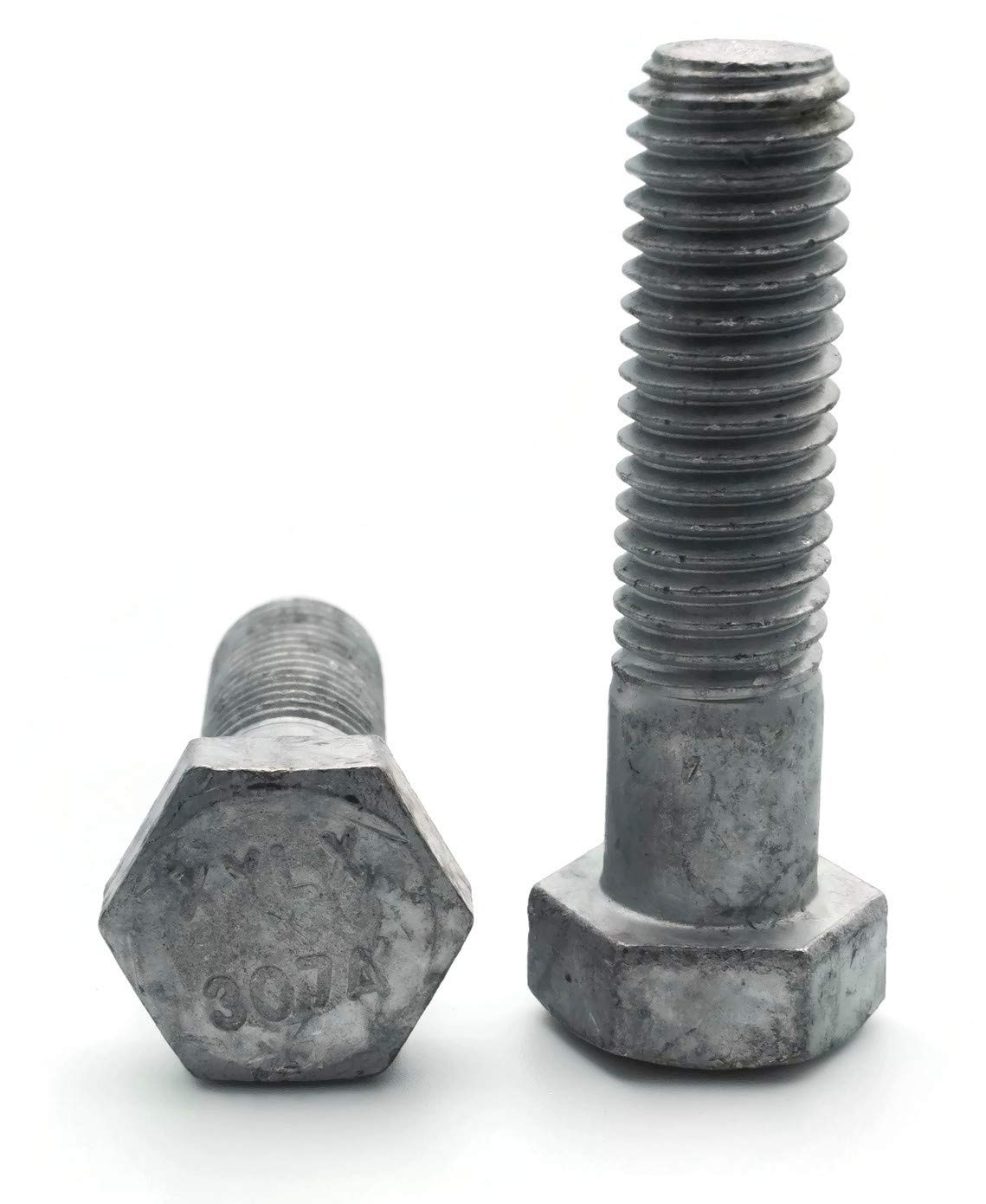 Hex Cap Screws Hot Dipped Galvanized - 3/8"-16 x 2-1/2" PT - Qty-100
